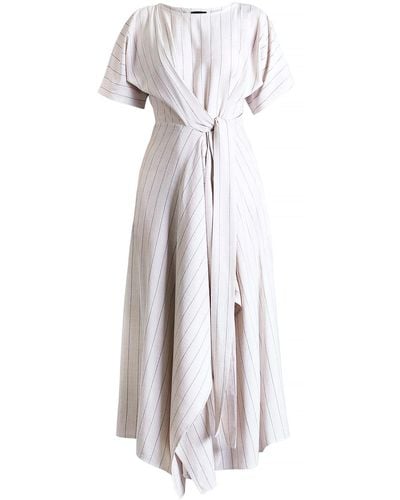 Meem Label Neutrals Baxter Stripe Dress - White