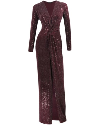 Me & Thee Kind At Heart Burgundy Sequin Maxi Dress - Purple