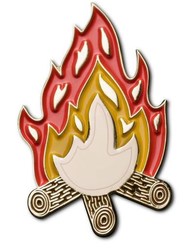 Make Heads Turn Enamel Pin Camping Fire - Red
