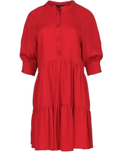 Conquista Loose Ruffle Dress - Red