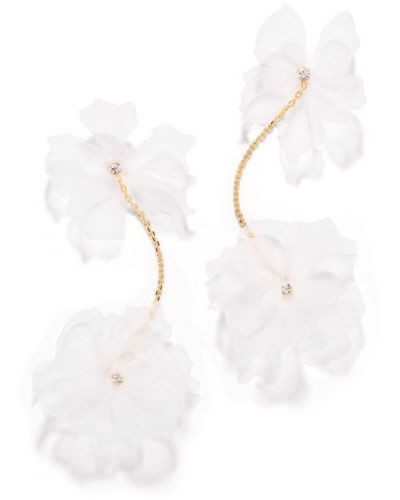 The Pink Reef Floral Silk Drops - White