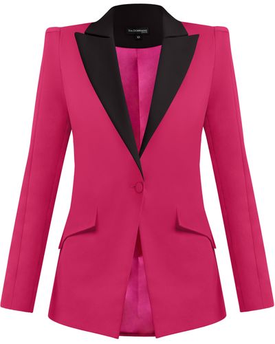 Tia Dorraine Illusion Classic Tailored Blazer - Pink