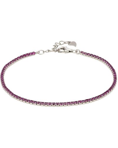 LÁTELITA London Tennis Bracelet Silver Ruby Pink - Metallic