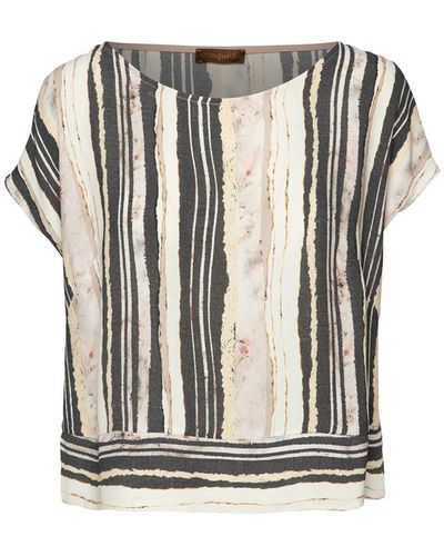 Conquista Loose Fitting Sleeveless Striped Top - Black