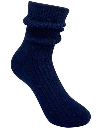 HIGH HEEL JUNGLE by KATHRYN EISMAN Cashmere Sock Navy - Blue