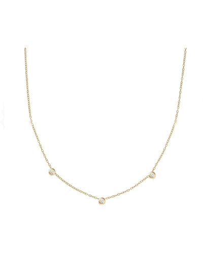 Lily Flo Jewellery Starlight 3 Diamond Station Necklace - Metallic