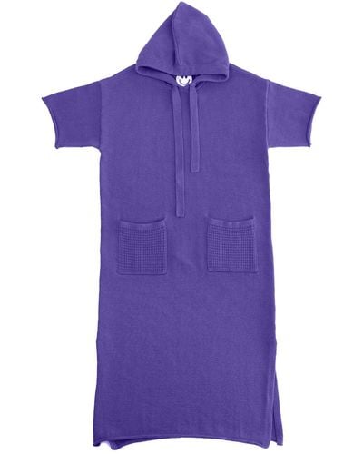 Zenzee Cotton Hoodie Dress - Purple