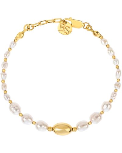 Bonjouk Studio Aarin Statement Pearl & Silver Bracelet - Metallic