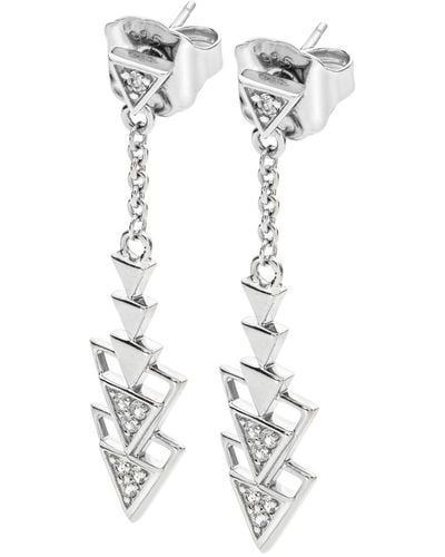 Lucy Quartermaine Art Deco Triangle Earrings - Metallic