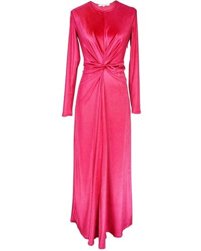 Jennafer Grace Magenta Velvet Knot Dress - Pink