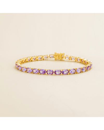 Juvetti Salto Gold Tennis Bracelet In Purple Sapphire - Metallic