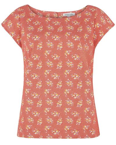 Emily and Fin Edna Paprika Ditsy Floral Top - Pink