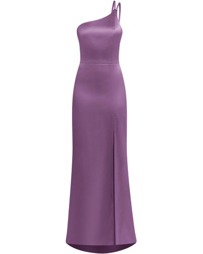 Tia Dorraine Goddess Of Love Satin Long Gown - Purple