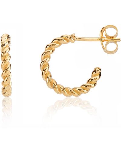 Auree Alhambra Mini Piccolo Twisted Vermeil Hoop Earrings - Metallic