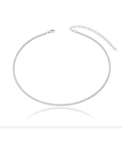 SHYMI Thin Tennis Necklace - Metallic