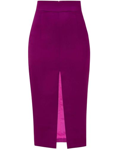 Tia Dorraine Edge Of Desire High-waist Midi Skirt - Purple