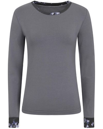 Sophie Cameron Davies Charcoal Long Sleeve Cotton Top - Gray