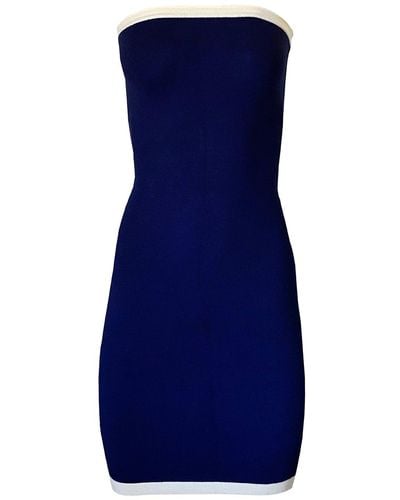 TOUCH BY ADRIANA CAROLINA Lily Navy Midi Knit Dress - Blue