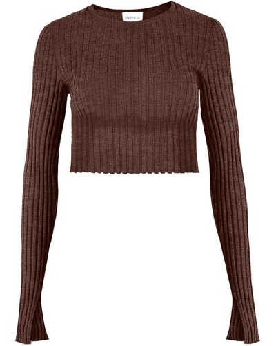 SALANIDA Brera 100% Merino Crop Top Chocolate *limited Edition* - Brown