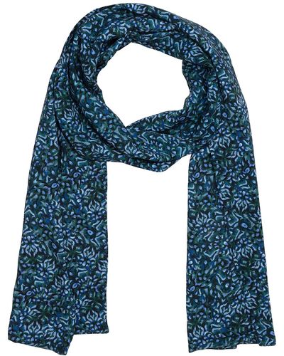 Alie Street London Azra Woven Scarf In Blue And Green Floral