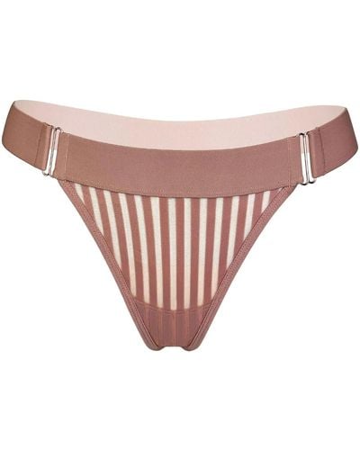 MONIQUE MORIN LINGERIE Neutrals Vertigo Banded Thong Mushroom - Pink