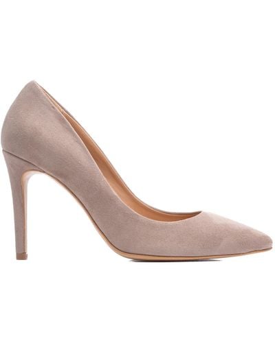 Ginissima Neutrals Alice Nude Stiletto Suede Leather Shoes - Pink