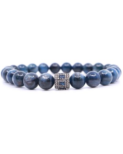Shar Oke Kyanite & Sapphire Baguette Beaded Bracelet - Blue