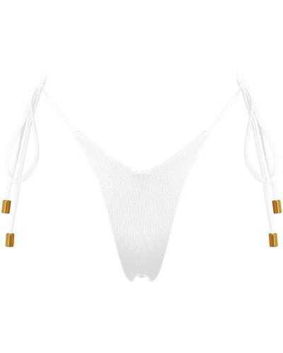 ANTONINIAS Molly Double Layered Seamless Bikini Bottoms In - White