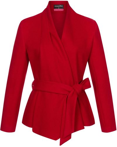 Marianna Déri Wrap Jacket With Shawl Collar - Red