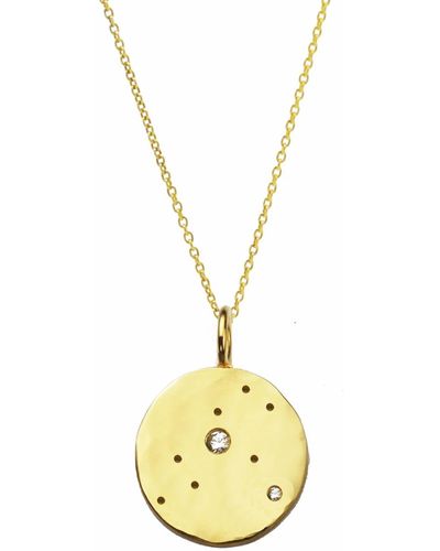 Yvonne Henderson Jewellery Aquarius Constellation Necklace With White Sapphires - Metallic