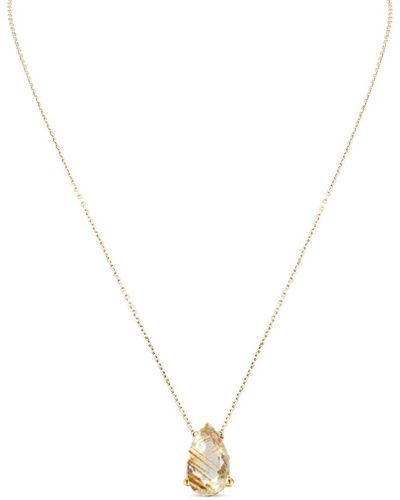 SALLY SKOUFIS Droplet Necklace Grande With Rutile In - Metallic