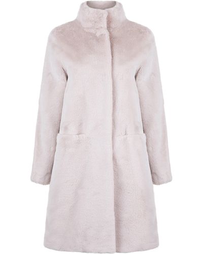 ISSY LONDON Neutrals / Bette Lighterweight Faux Fur Coat Pale Blush - Pink