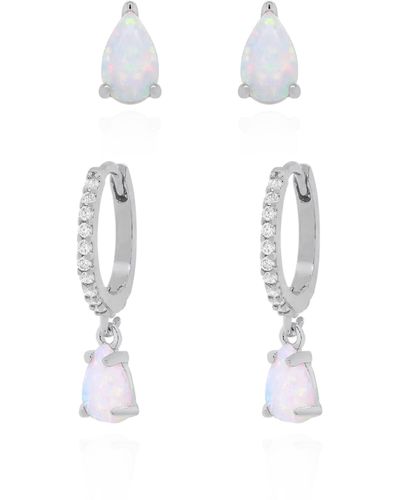 Luna Charles Opal Earring Gift Set - White