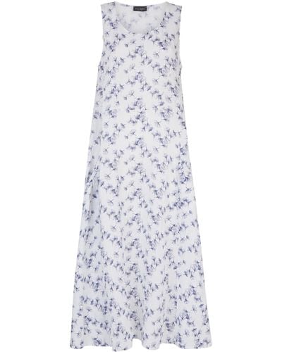 James Lakeland Maxi Linen Print Dress - White