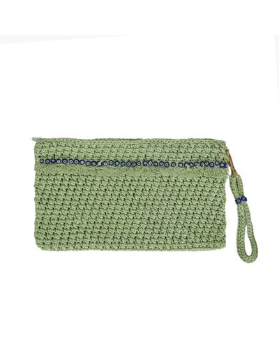 N'Onat Corfu Crochet Clutch In Mint - Green