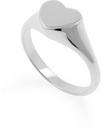 Cote Cache Heart Signet Ring - Metallic