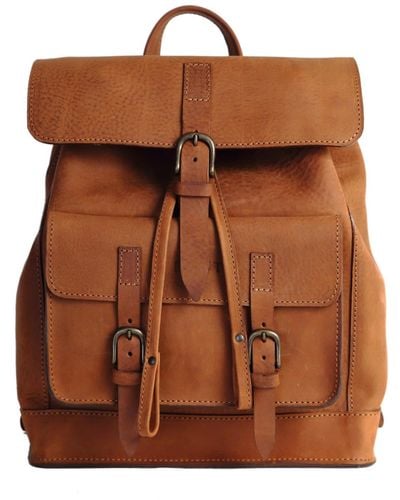 THE DUST COMPANY Leather Backpack Brown