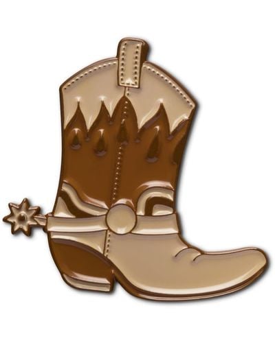 Make Heads Turn Enamel Pin Cowboy Boots - Brown