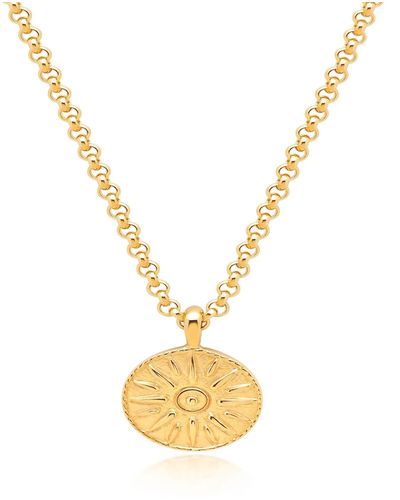 Nialaya Necklace With Ancient Sun Pendant - Metallic