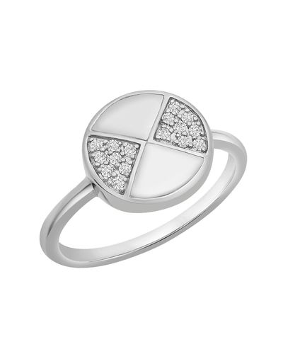 Miki & Jane Cara Half Pave Diamond Circle Ring - Metallic