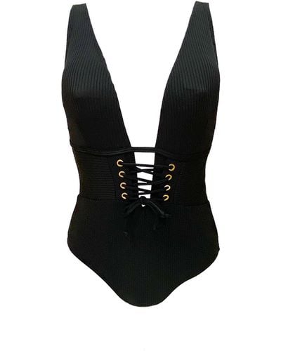 Aulala Paris Miss Romantic One-piece Swimsuit - Black