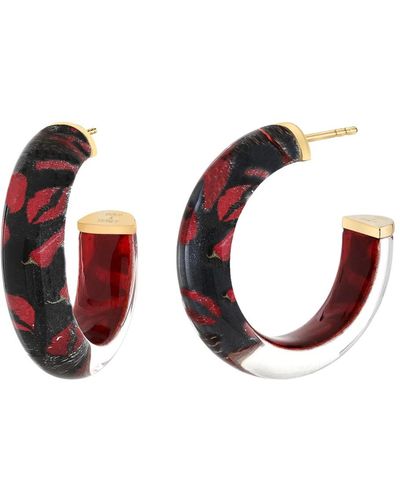 Gold & Honey Spicy Lucite Hoops - Multicolour