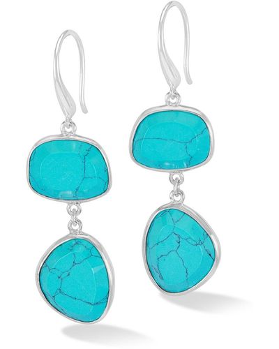 Dower & Hall Turquoise Pebble Drop Earrings In - Blue