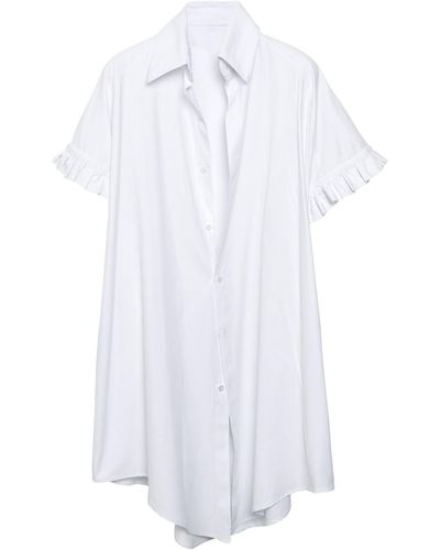 Paloma Lira School Oversized Long Shirt - White