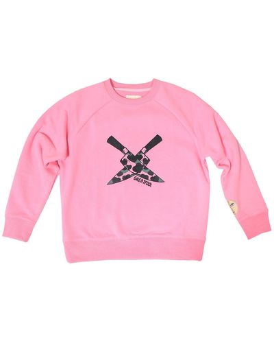 Greatfool Knives Out Raglan Sweater - Pink