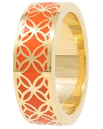 Georgina Jewelry Signature Gold Carmelian Resin Band Ring - White