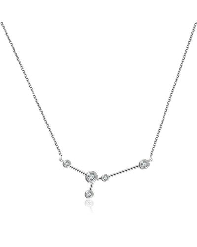 Genevieve Collection Cancer Zodiac Constellation Necklace 18k Gold & Diamond - Metallic