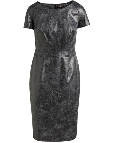 Conquista Leather Effect Fitted Dress - Black