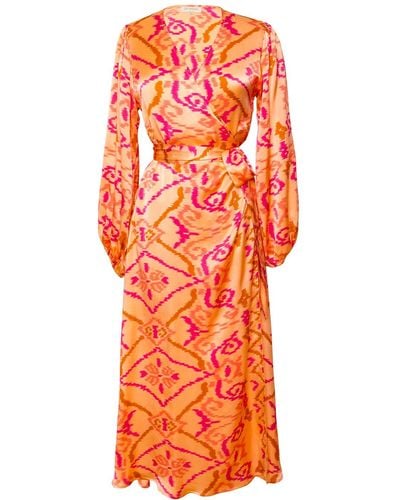 [et cetera] WOMAN Enraptured Bishop Sleeve Wrap Dress - Orange