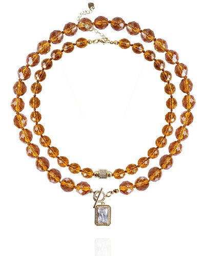 Saule Label Leni Necklace Set In Honey - Brown